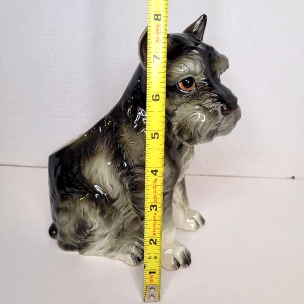 Schnauzer Terrier Dog Vintage Ceramic Planter Vase Japan Mold Relpo 1895 - Picture 12 of 14